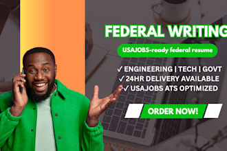 write a federal resume for usajobs, including engineering roles in 24hrs