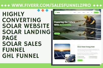 build solar landing page solar website solar sales funnel solar leads ghl funnel