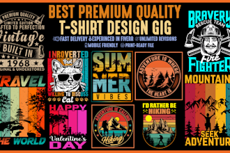 do custom retro vintage graphic t shirt designs for pod