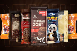 design pouch and package for chocolate, food,  coffee, protein, supplement, cbd