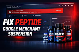 fix peptide google merchant center suspension and misrepresentation