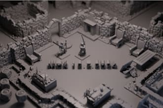 digital 3d landscape environment,miniature sculpture,3d terrain sci fi stl file