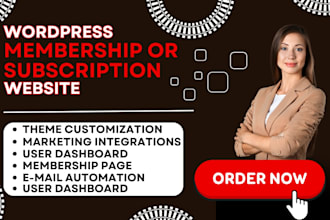 design wordpress membership, subscription website with elementor or divi builder