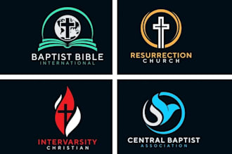 design modern ministry religious christian or church logo with all source files