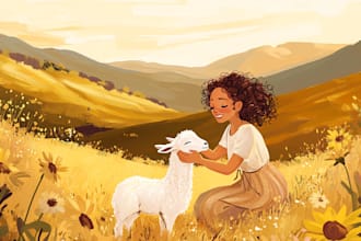 illustrate children story book illustration or african american children book