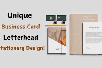 custom elegant unique business card, letterhead and stationery items