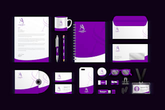 create logo letterhead stationary business card folder