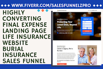 build final expense landing page iul life insurance website burial sales funnel