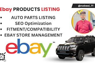 do ebay auto parts listing, ebay fitment services expert virtual assistant