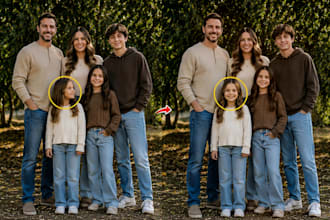 fix your family photos by face change, face swap or head replace