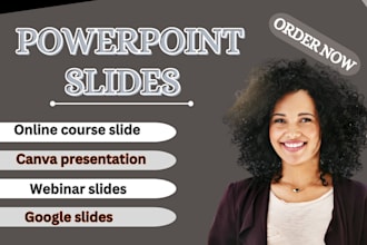 design ppt, powerpoint, webinar slides, canva slides for online course contents