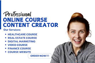 online course content, lesson plan, curriculum, ppt slides, udemy video course
