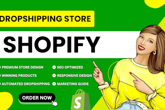 build, design, create shopify store, shopify website, shopify dropshipping store