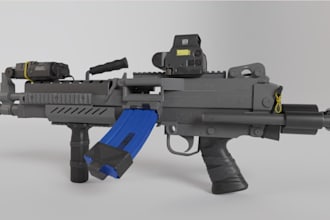 digital3d hard surface assets,4k texturing ue5 props for game,pbr fps gun design