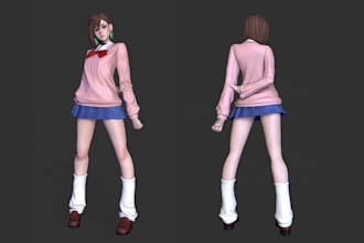 do 3d character modeling, 3d rigging for game, animation, 3d printing models
