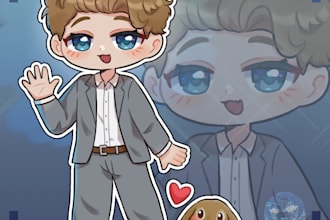 draw chibi full body custom pose