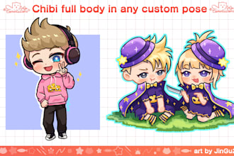 draw chibi full body custom pose