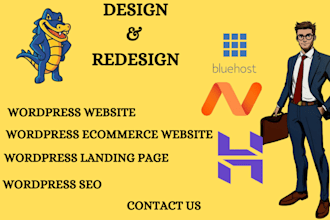 build design wordpress ecommerce website on bluehost namecheap siteground SEO