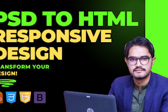 convert PSD to HTML, figma to react js, PSD to tailwind CSS with perfection