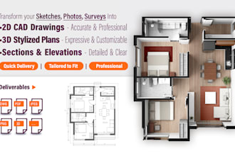create architectural drawings for presentation, permits and construction