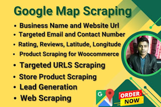 do web scraping or google map scraping, lead generation and web research