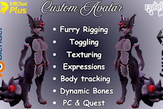 do custom high quality vrchat avatar, furry avatar, vtuber model, nsfw model