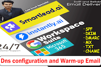 configure and fix dns record, mx , spf, txt, dkim, dmarc, cname