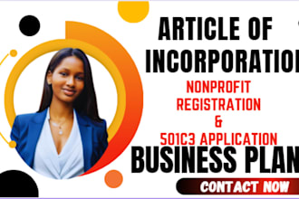 write an article of incorporation business plan  nonprofit 501c3 application