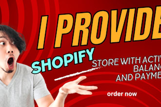 provide shopify store with active balance and payment