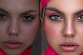 high end skin beauty, wedding and portrait photo retouching