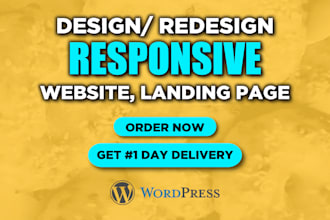 develop wordpress website design, responsive wordpress