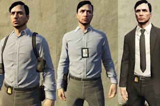 make fivem clothings, fivem eup, mc kuttes, biker vests,police clothing, shoes