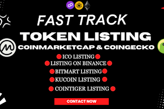 fast track get your token listed on coinmarketcap and coingecko successfully
