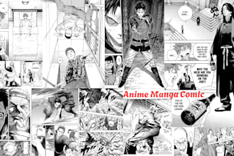 draw anime manga webtoon comic page, graphic novel illustration, anime artist