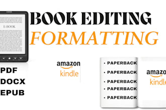do paper back ebook and kindle book formatting for amazon KDP
