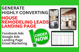 generate highly converting house remodeling leads, landing page remodel website
