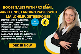 boost sales with pro email marketing , landing pages with mailchimp, getresponse