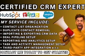 hubspot, zoho data cleanup contact list deals organization leads form newsletter
