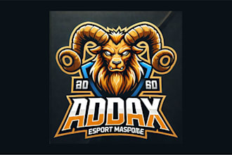 design addax esport mascot logo with super color