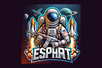 make unique astronaut mascot logo for you in just two days