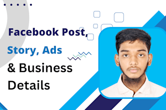 design creative facebook ads, post story or business details