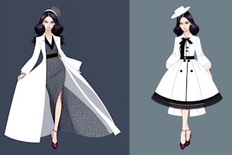 draw fashion illustrations and fashion collections