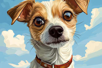 draw pet portrait into cartoon
