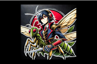 do achrioptera manga mascot logo with creative concepts