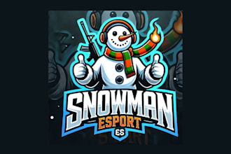 make amazing snowman esport mascot logo with new concepts