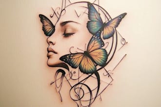 design professional japanese, asian style tattoo design