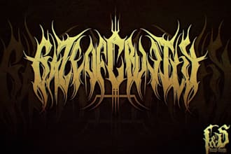 design a chaotic black metal logo