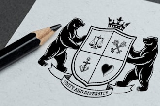 design heraldic family crest coat of arms logo