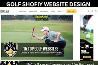 design golf shopify golf accessories store golf website sport apparel website