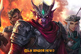 do a dnd party and d and d character art illustration for you